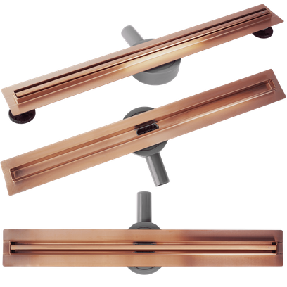 Linear drainage REA Neox Slim pro Brushed Copper 70