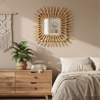 Boho fali tükör 45CM QDJ071