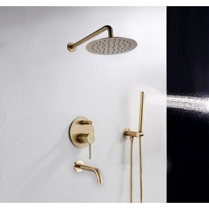 Set de duș incastrat Rea Lungo Gold Auriu cu BOX