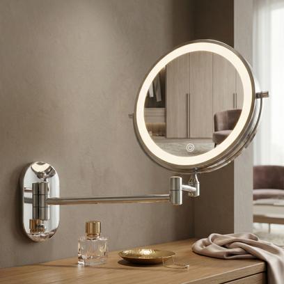 LED seinapeegel Glow Chrome