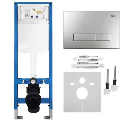 Set Cadru Îngropat Slim 024N pentru WC cu Buton HD Satin