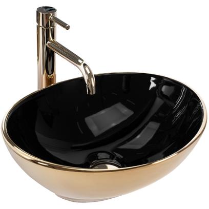 Lavabo sobre encimera Rea Sofia in Black Gold