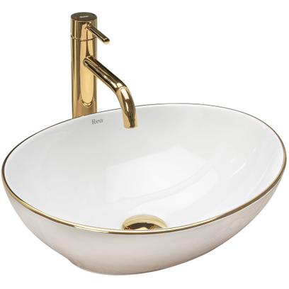 Lavoar pentru blat Rea Sofia Gold Edge
