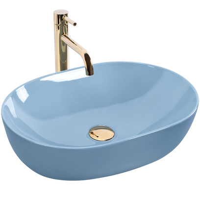 Lavabo sobre encimera Rea LISA L.BLUE SHINY