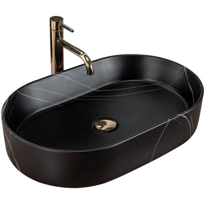 Lavabo sobre encimera Rea Nadia Stone Black Matt