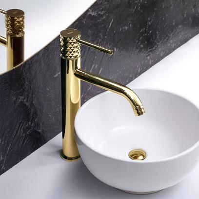 Baterie pentru lavoar Rea Lungo Diamond Gold
