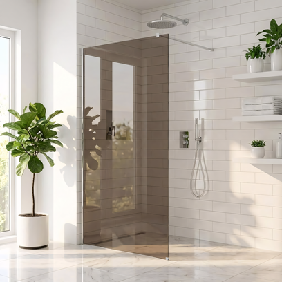 Zuhanyfal Rea Flexi Brown / Chrome 80