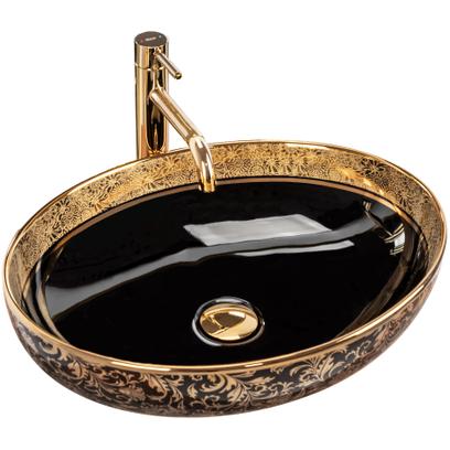 Lavoar pe blat Margot Gold / Black ceramic