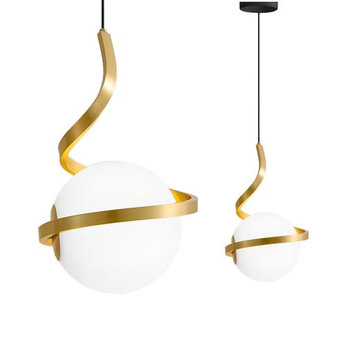 GLASS SPHERE SPIRAL PENDANT LAMP APP1733-1CP GOLD
