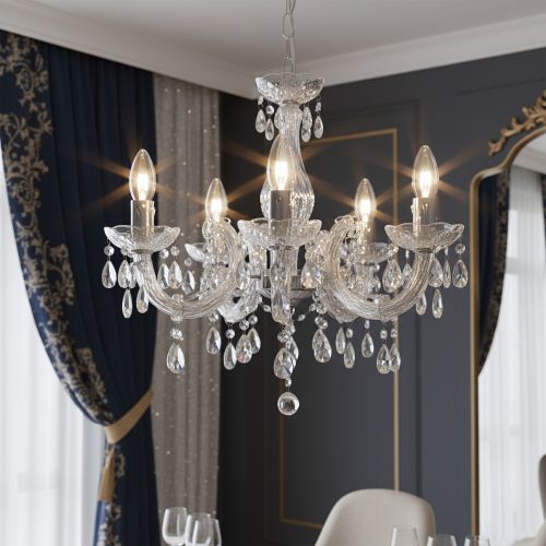 Stropné svietidlo EBT001-5CP TRANSPARENT