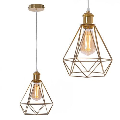 DIAMOND PENDING LAMP 392197 Gaiši zelts