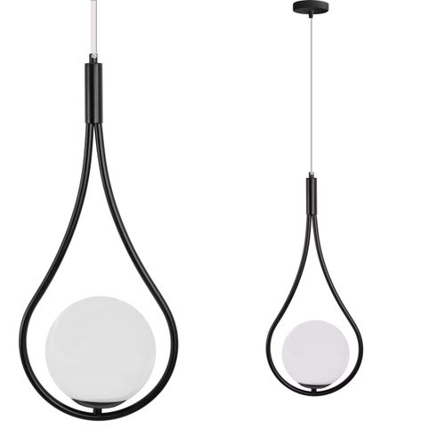 STIKLINĖ RUTULINĖ PAKABINAMA LEMPA G111-1W JUODA E27