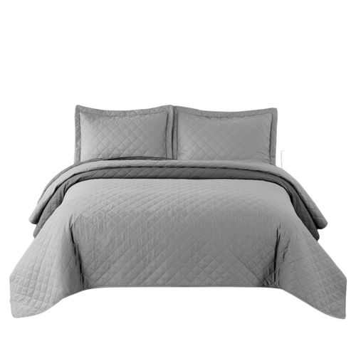 BEDSPREAD- QUILTED/DOUBLE-SIDED Inez Light Grey-Dark Grey