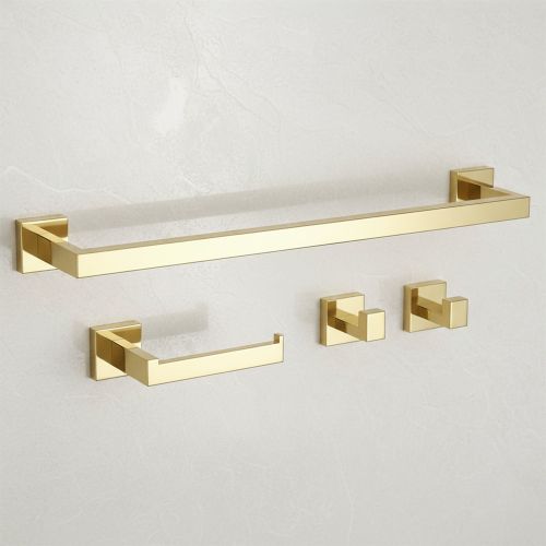 Bathroom Accessories Set Rio Gold 4 Pieces
