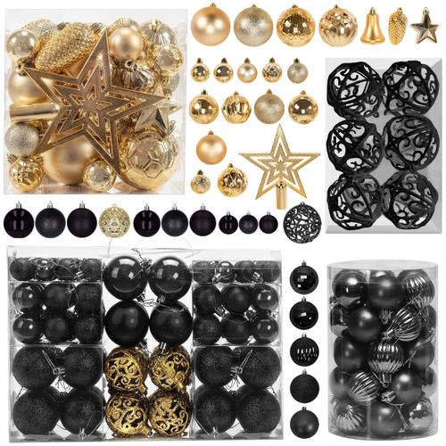 Palline di Natale Gold/Black 203 pezzi