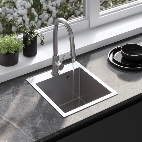 Stainless steel sink Leo 40 BRUSH NICKEL