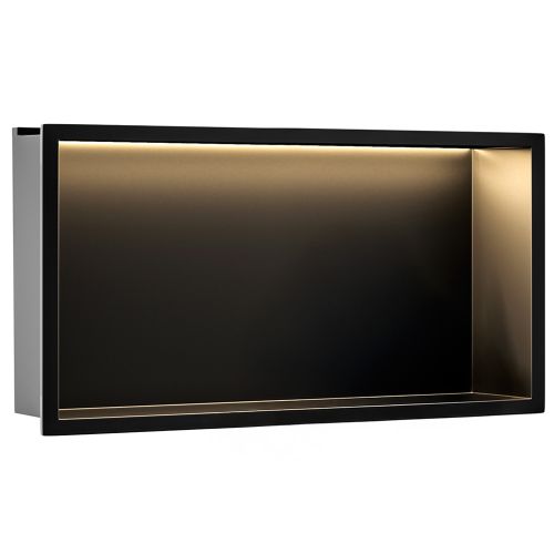 bathroom shelf LED 30x60 black