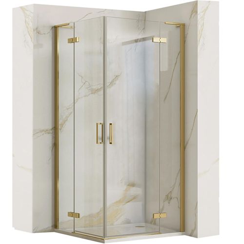 Διπλή καμπίνα ντους REA Hugo 80x80 Brushed Gold