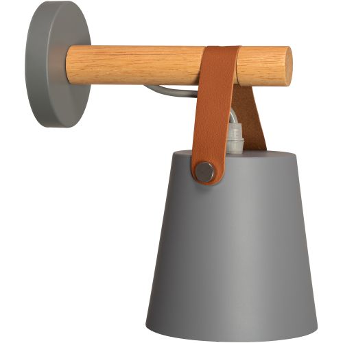 Lampa Kinkiet Ścienny Metalowy Z Paskiem Szary APP468-1W GREY