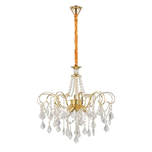 Křišťálová závěsná lampa SWE081-CP 60cm GOLD