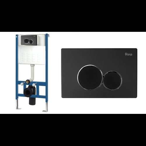 Podomítkový WC systém + tlačítka - E černý