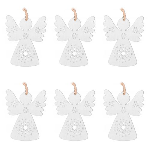 CHRISTMAS TREE SET 6 PIECES WOODEN ANGELS 15 CM 300878