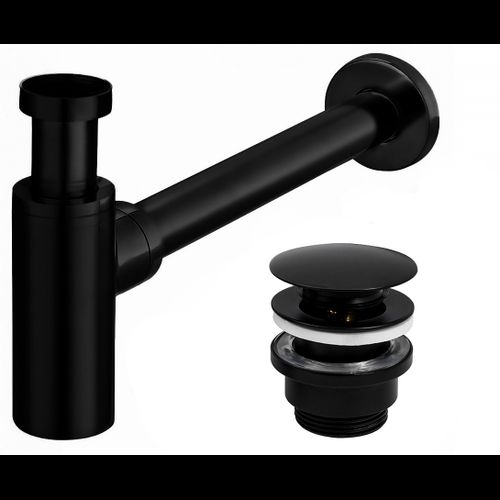 Sifon universal pentru lavoar clik-clak Universal Black Mat