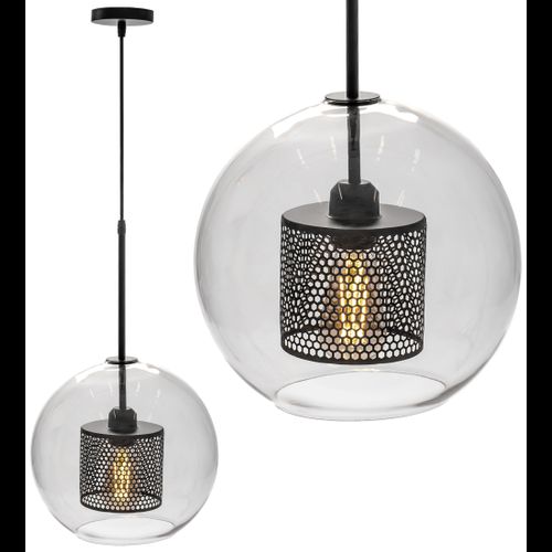 Lampă suspendată din sticlă loft neagra APP557-1CP 20cm