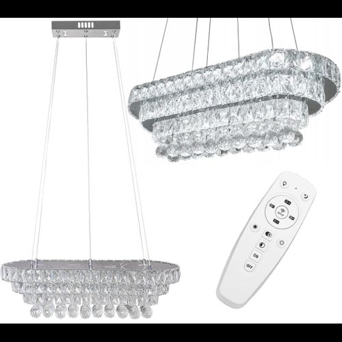 Lampă de tavan suspendată cristal LED 102W telecomandă APP417-CP