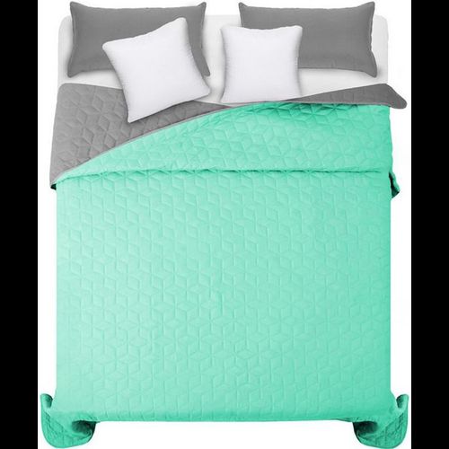 Colcha de cama doble cara Diamante Mint & L.Grey