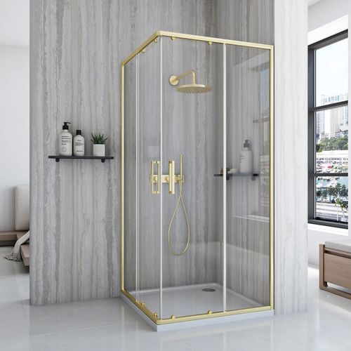 Cabina de dus Rea City 80x80 cm Gold Brush