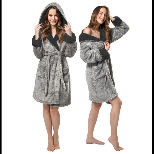 Bathrobe Huggy melange/grey S/M