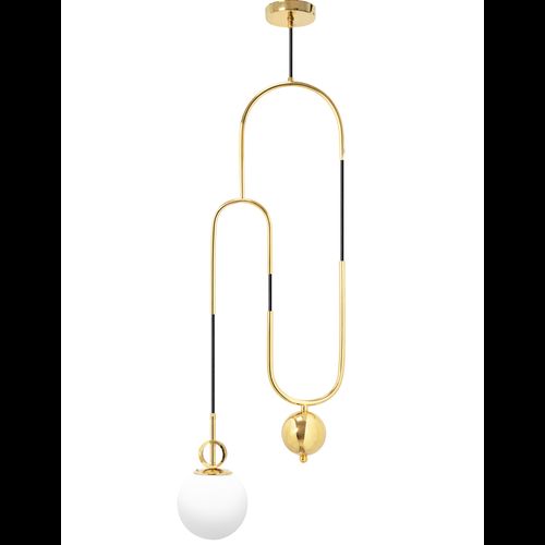 Lampada Da Soffitto Pensile Di Vetro Palla Bianco Oro APP482-1CP