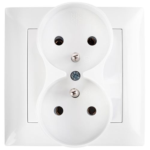 Double grounded socket with frame OSTE JNH002-G White
