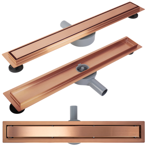 Linear drainage REA Neox pro Brushed Copper 80