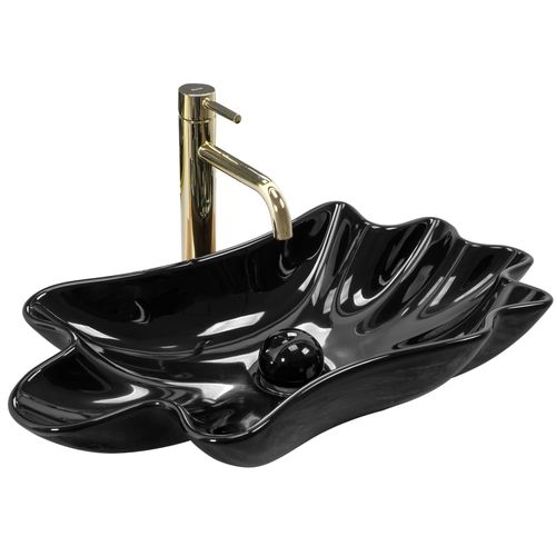 Countertop washbasin REA Sea Black + Plug Click-Clack