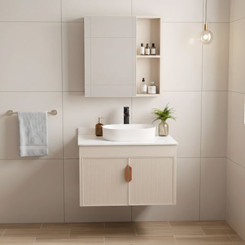 Conjunto de muebles de baño con encimera Modo 60cm Beige