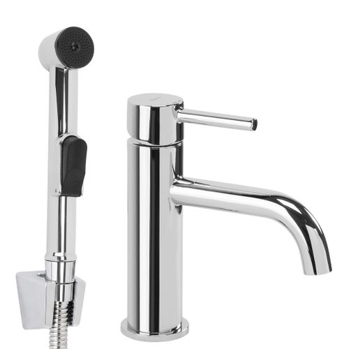 Washbasin faucet with bidetta Rea Lungo Chrome