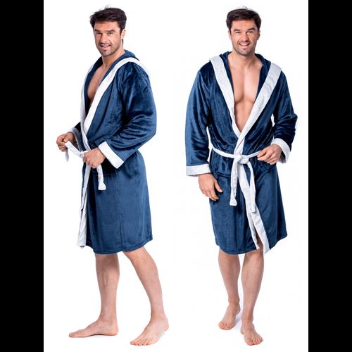 Pánský župan Comfort bílo-modrá