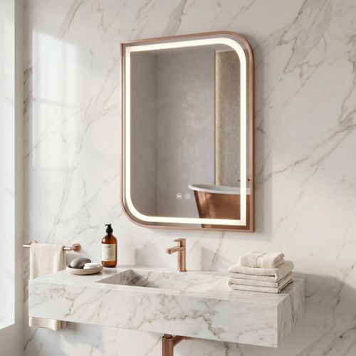 Specchio LED ZONE 80x60 BRUSH  ROSE GOLD