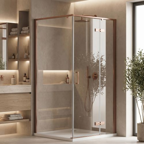 Душова кабіна Rea Bruno 90x90 Brush Copper