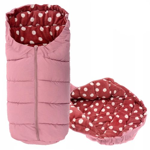 Saco de dormir para bebés 4 en 1 Dots Pink-Burgundy