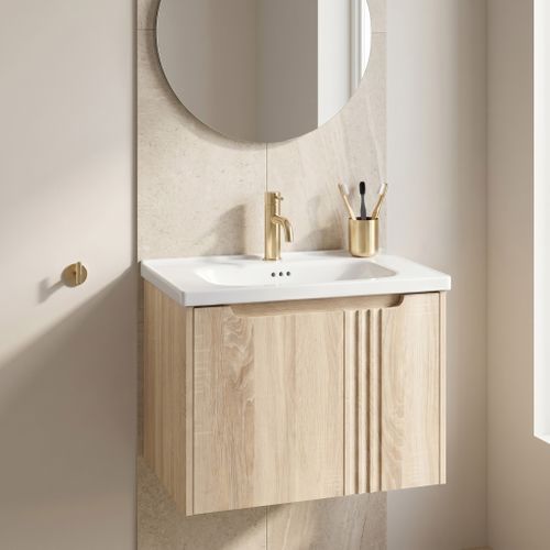 Kúpeľňová skrinka s umývadlom Rea Rivo DB86-60L-3 Light 60cm