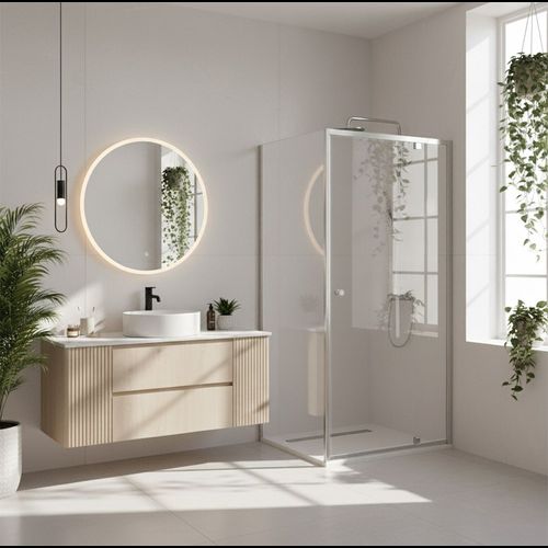 zuhanykabin Rea Primo Swing 100x70 Chrome