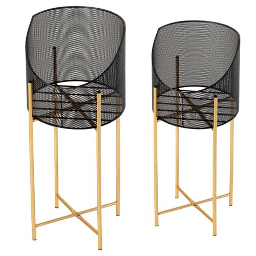 Set 2 Blumenständer Gold/Black TSHP20209 TSHP20208