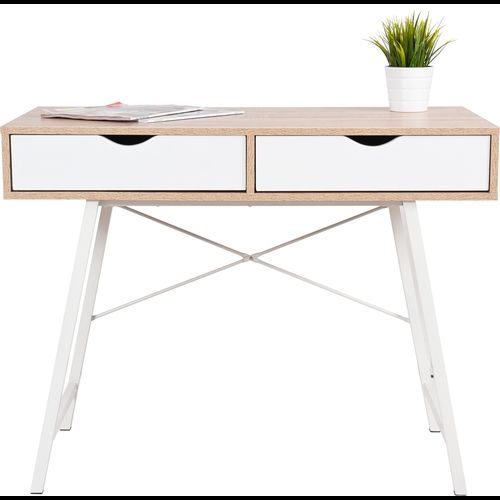 BIROU LOFT stil scandinav  pentru calculator sertare Alb/fag SANOMA