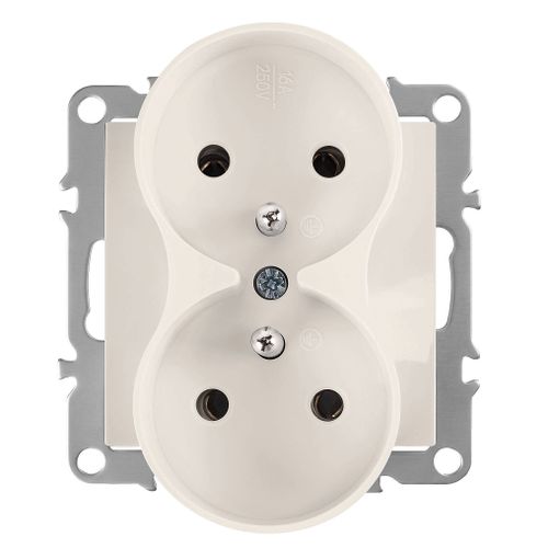 Dvojzásuvka s uzemnením OSTE JNH002-G Beige