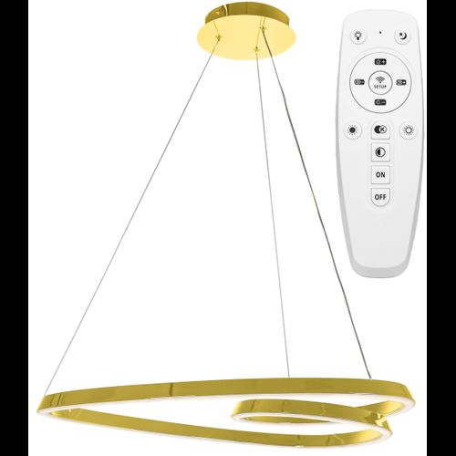 Lampa Sufitowa Wisząca Loop LED APP797-cp Gold + Pilot