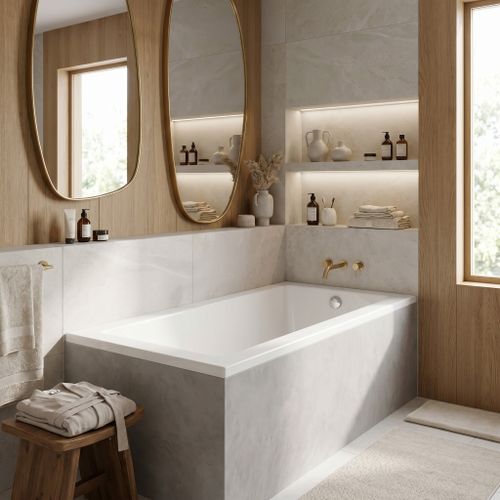 Built-in acrylic bathtub Rea Prima 150