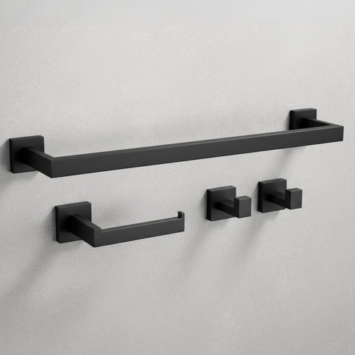 Ensemble d’accessoires de salle de bain Rio Black 4 pièces